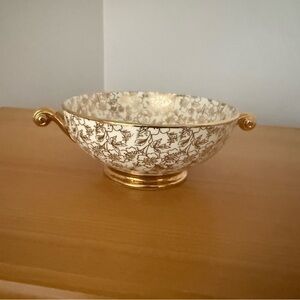 Karol China vintage Gold Floral Bowl